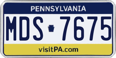 PA license plate MDS7675