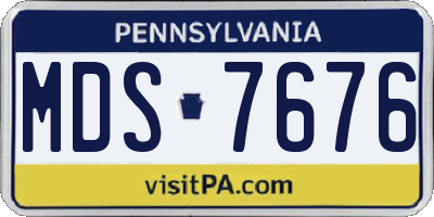 PA license plate MDS7676