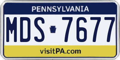 PA license plate MDS7677