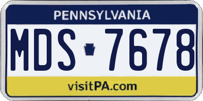 PA license plate MDS7678