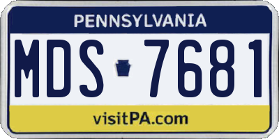 PA license plate MDS7681