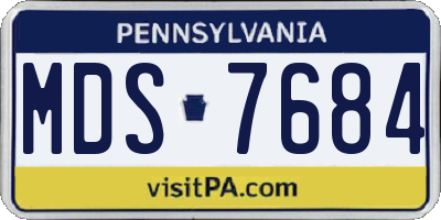 PA license plate MDS7684