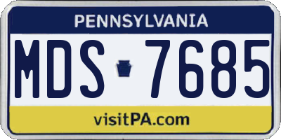 PA license plate MDS7685