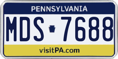 PA license plate MDS7688