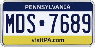 PA license plate MDS7689