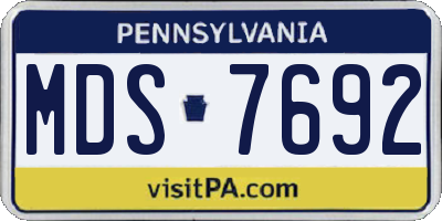 PA license plate MDS7692