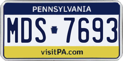 PA license plate MDS7693