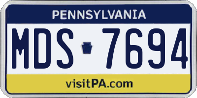 PA license plate MDS7694