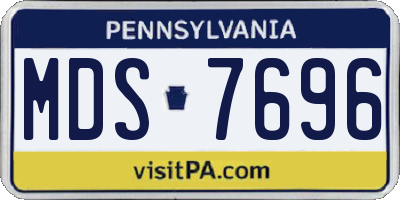 PA license plate MDS7696