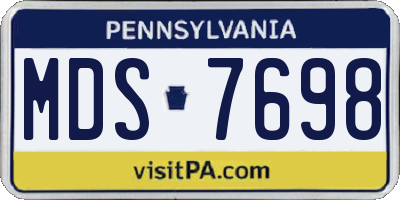 PA license plate MDS7698