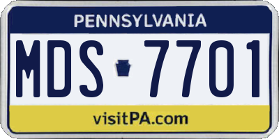 PA license plate MDS7701