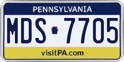 PA license plate MDS7705