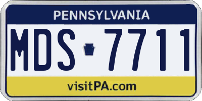 PA license plate MDS7711