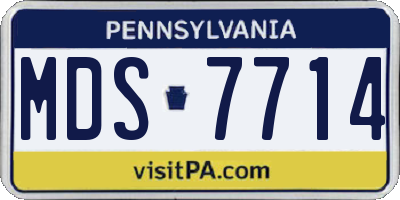 PA license plate MDS7714