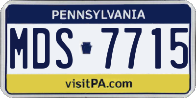 PA license plate MDS7715