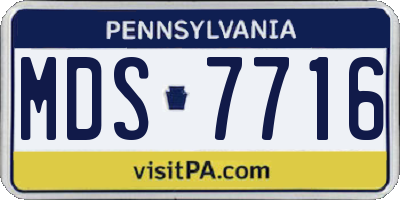 PA license plate MDS7716