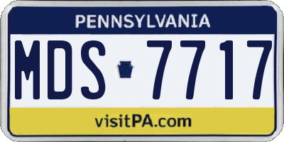 PA license plate MDS7717