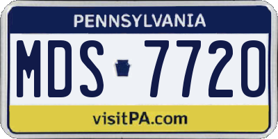 PA license plate MDS7720