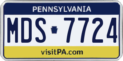 PA license plate MDS7724
