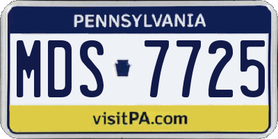 PA license plate MDS7725