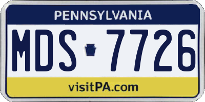 PA license plate MDS7726