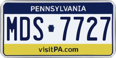 PA license plate MDS7727