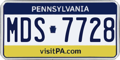 PA license plate MDS7728
