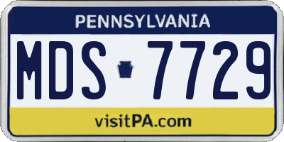 PA license plate MDS7729