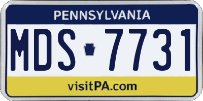 PA license plate MDS7731