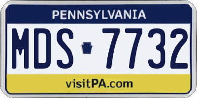PA license plate MDS7732