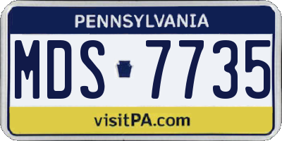 PA license plate MDS7735