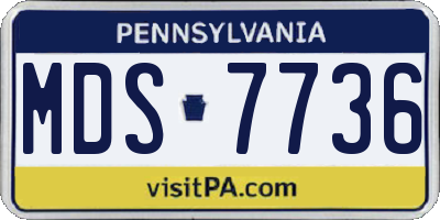 PA license plate MDS7736