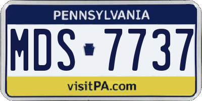 PA license plate MDS7737