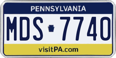 PA license plate MDS7740