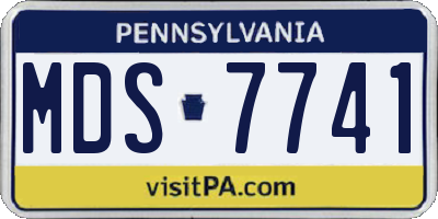 PA license plate MDS7741
