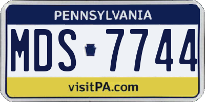 PA license plate MDS7744