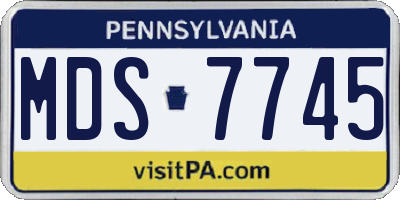 PA license plate MDS7745