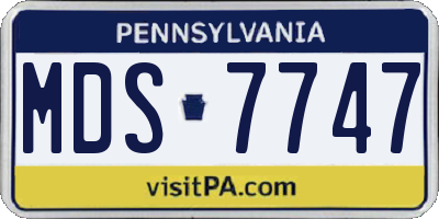 PA license plate MDS7747