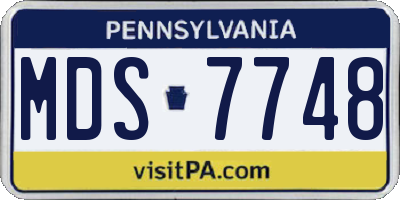 PA license plate MDS7748