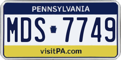 PA license plate MDS7749