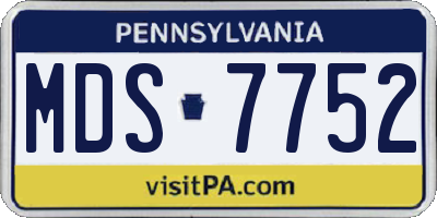 PA license plate MDS7752