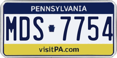 PA license plate MDS7754