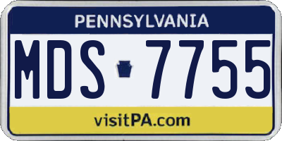 PA license plate MDS7755