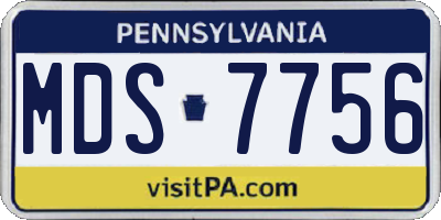 PA license plate MDS7756