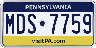 PA license plate MDS7759