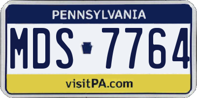 PA license plate MDS7764