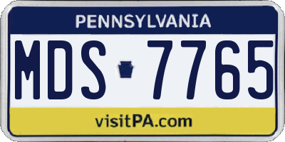 PA license plate MDS7765