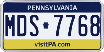 PA license plate MDS7768