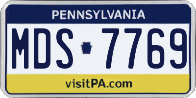 PA license plate MDS7769