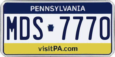 PA license plate MDS7770